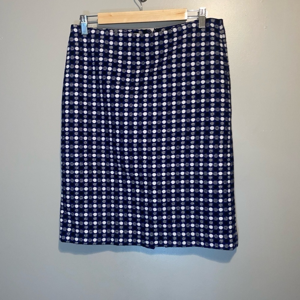 Talbots Navy and White Pencil Skirt
